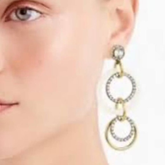 J. Crew Linked Circle Drop Dangle Earrings - Picture 1 of 10